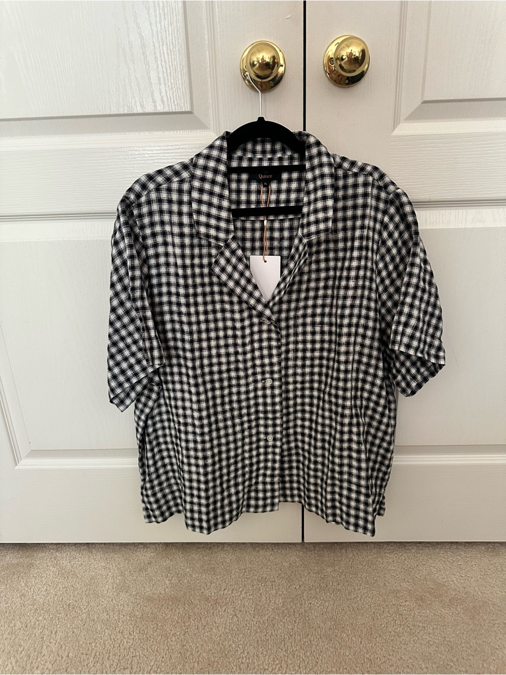 Quince Plaid Linen Top